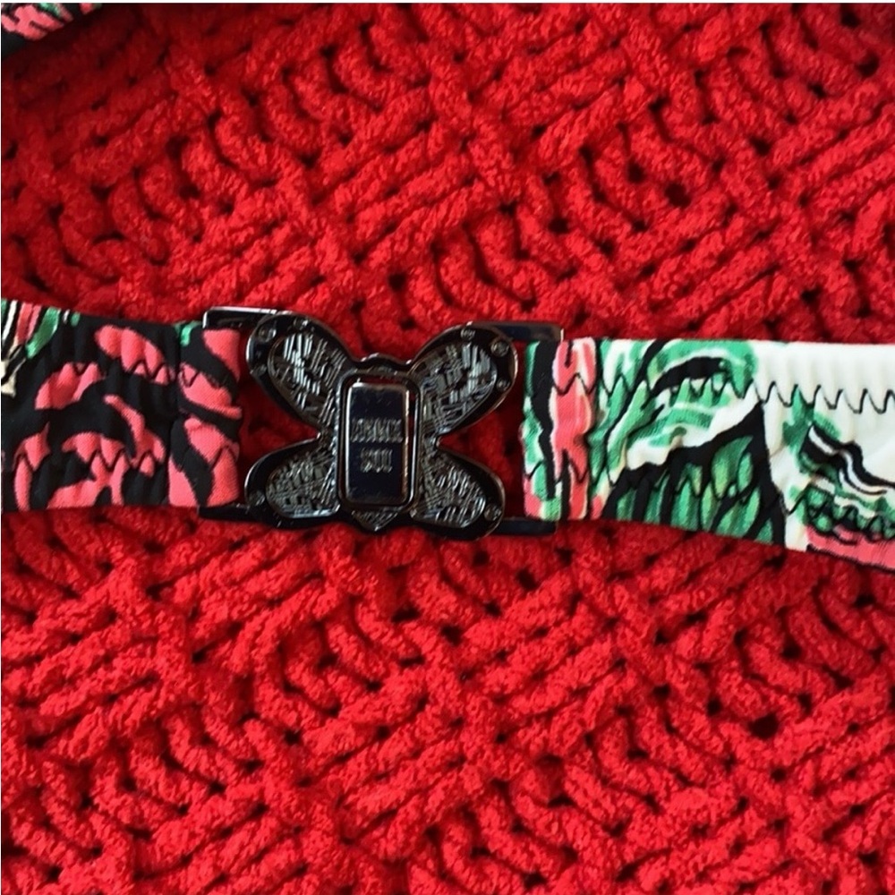 🖤 Anna Sui 🖤 Retro Swim Suit Bikini Rosa Mexicana Rose Print Small ♥️ - Picture 12 of 13